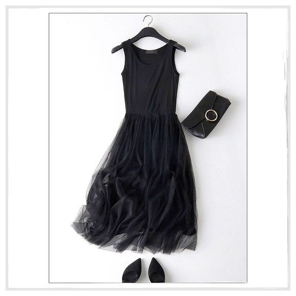 Boho Gray & Pink Tank W/Tulle Skirt Layering Dress - Picture 2 of 6